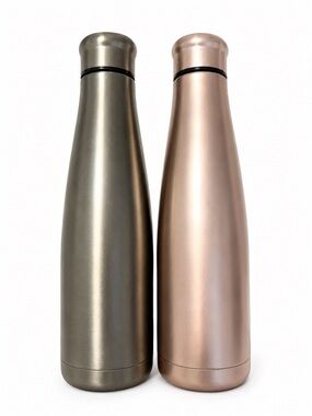 NWT Oak & Reed Insulated Gray & Rose Gold Stainless Steel Water Bottle Duo